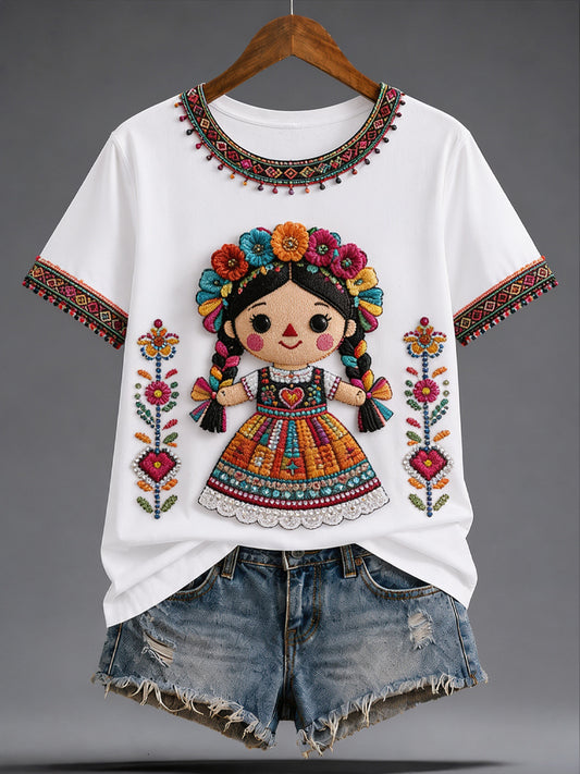 Camiseta informal estampada del Festival Guelaguetza femenino