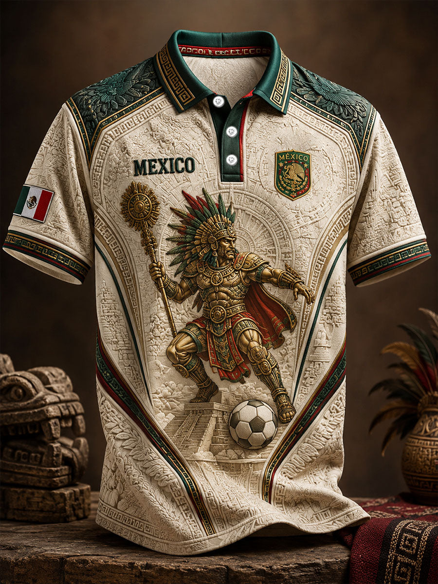 Arte del amante del fútbol de México de los hombres Impreso Tops casuales