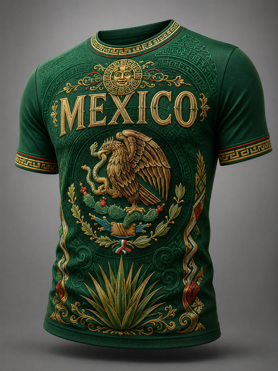 Camiseta casual estampada con orgullo mexicano para hombre