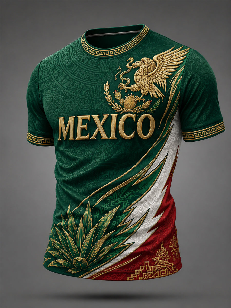 Camiseta casual impresa orgullo mexicano de los hombres