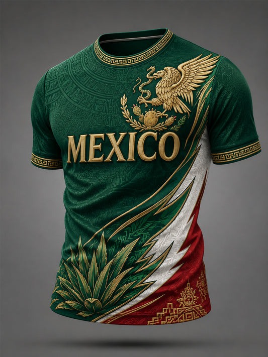 Camiseta casual impresa orgullo mexicano de los hombres