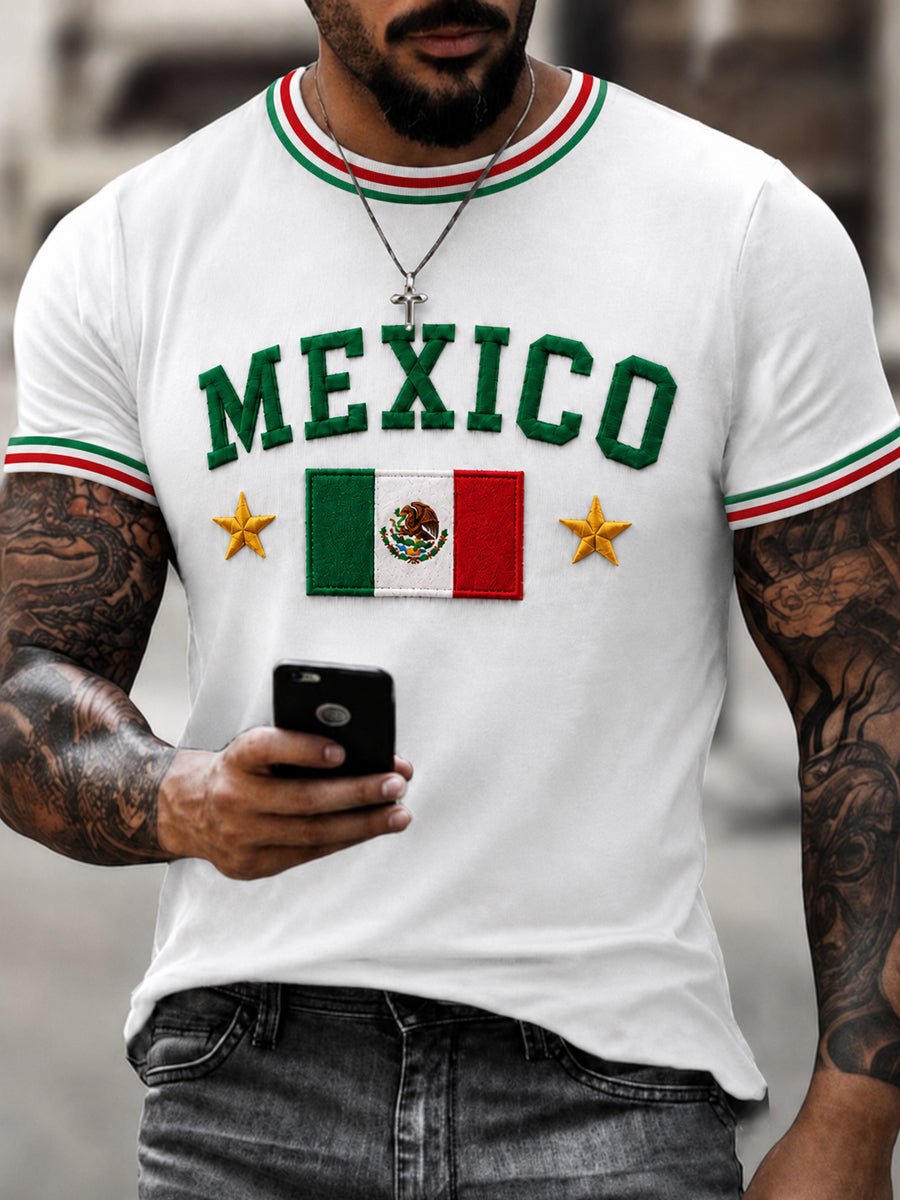 Camiseta de manga corta con cuello redondo para hombre, diseño de amante mexicano