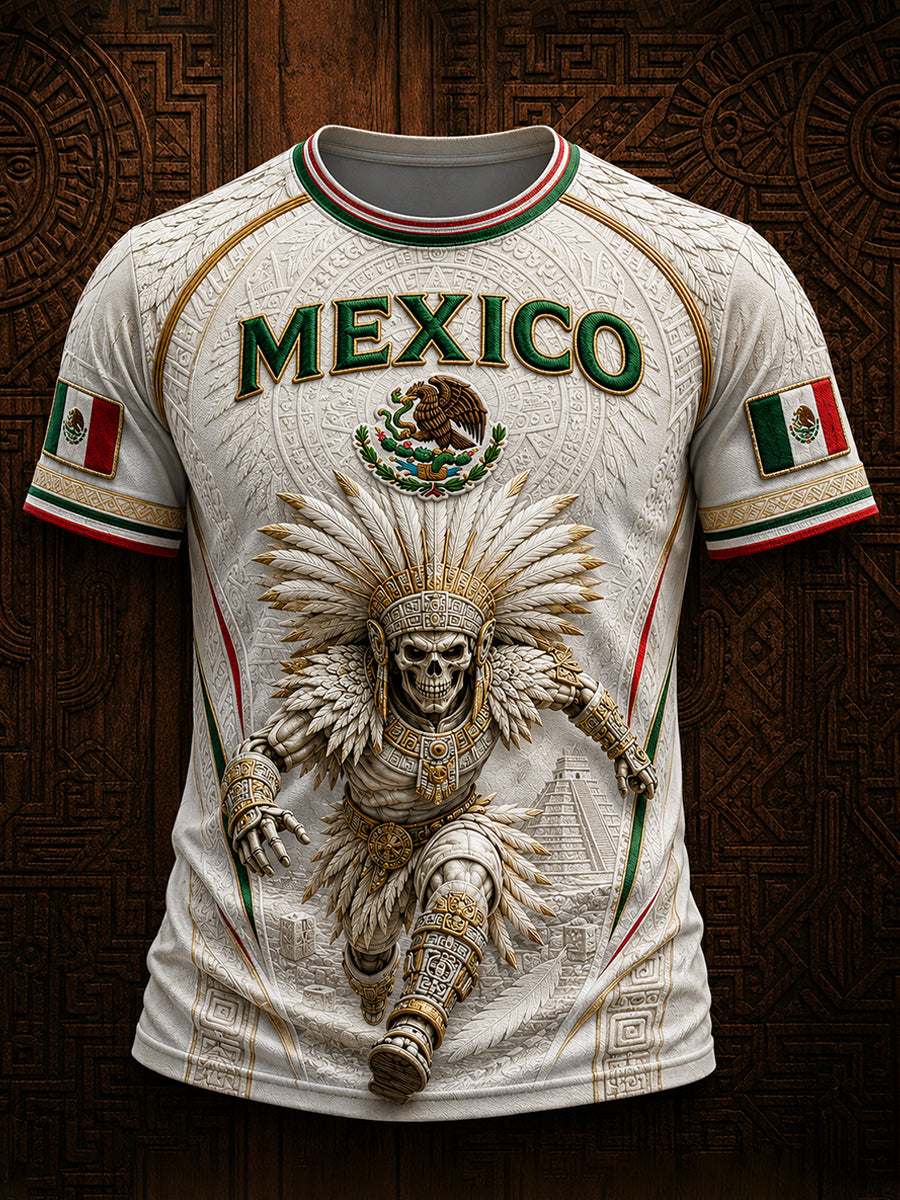 Camiseta estampada con diseño del Día de la Independencia de México para hombre