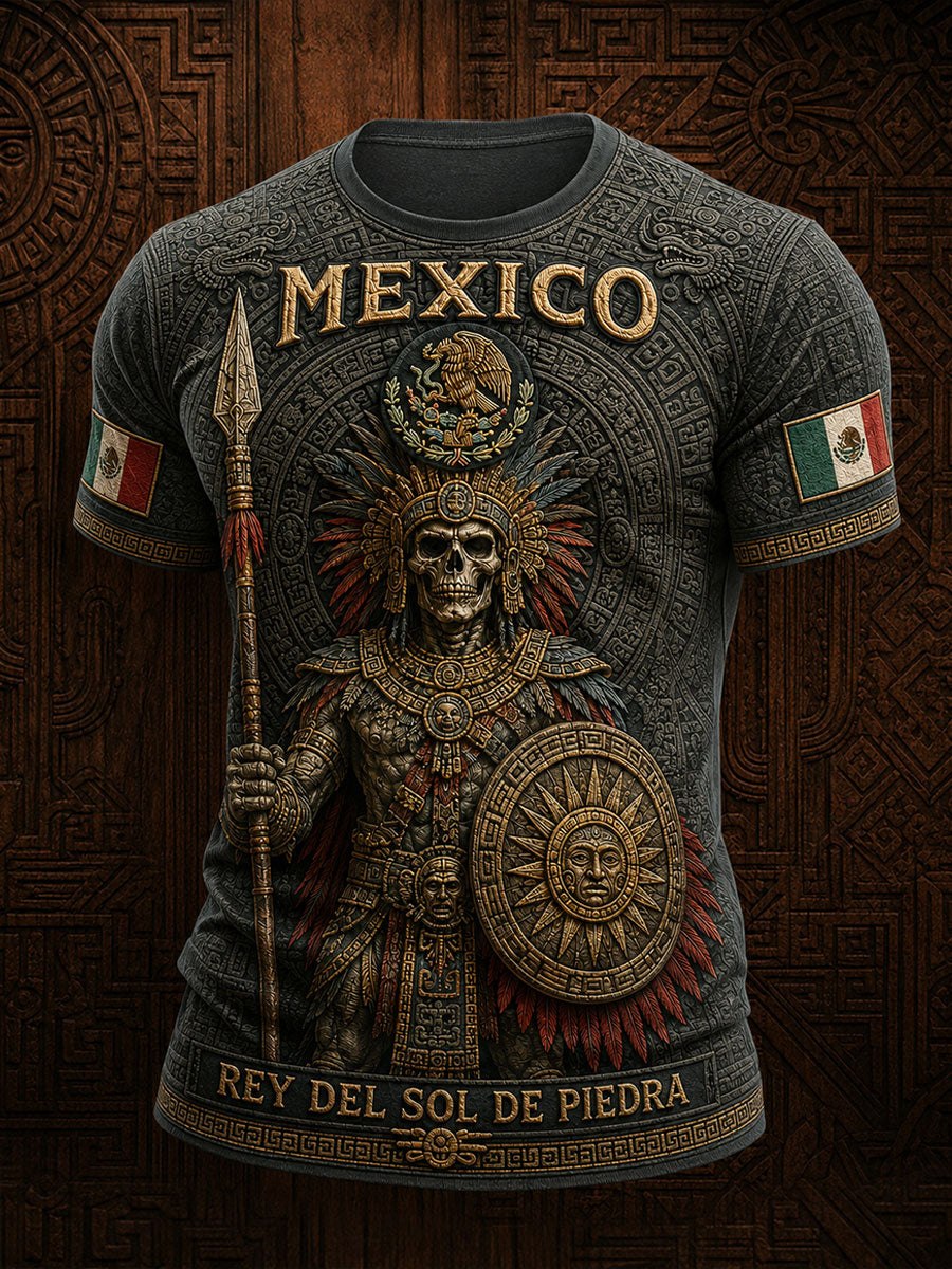 Camiseta estampada con diseño del Día de la Independencia de México para hombre