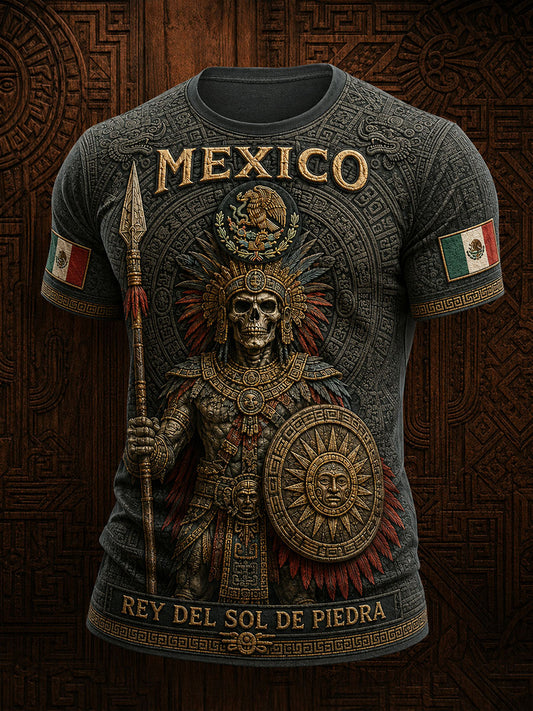 Camiseta estampada con diseño del Día de la Independencia de México para hombre