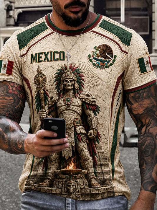 Camiseta estampada con diseño del Día de la Independencia de México para hombre