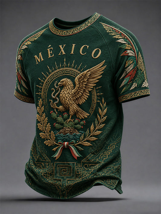 Camiseta casual con estampado de orgullo mexicano para hombre