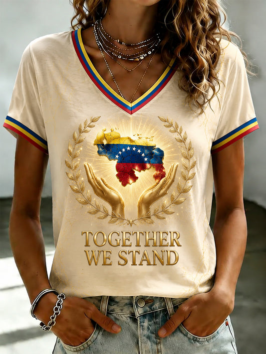 Camiseta estampada de mujer VENEZUELA