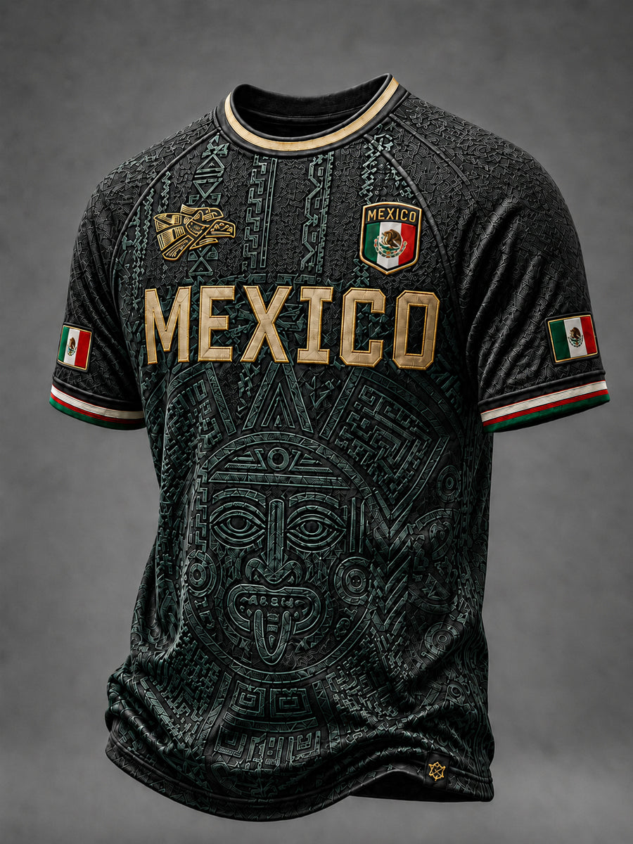 Camiseta con cuello redondo de manga corta México Lover Art para hombre