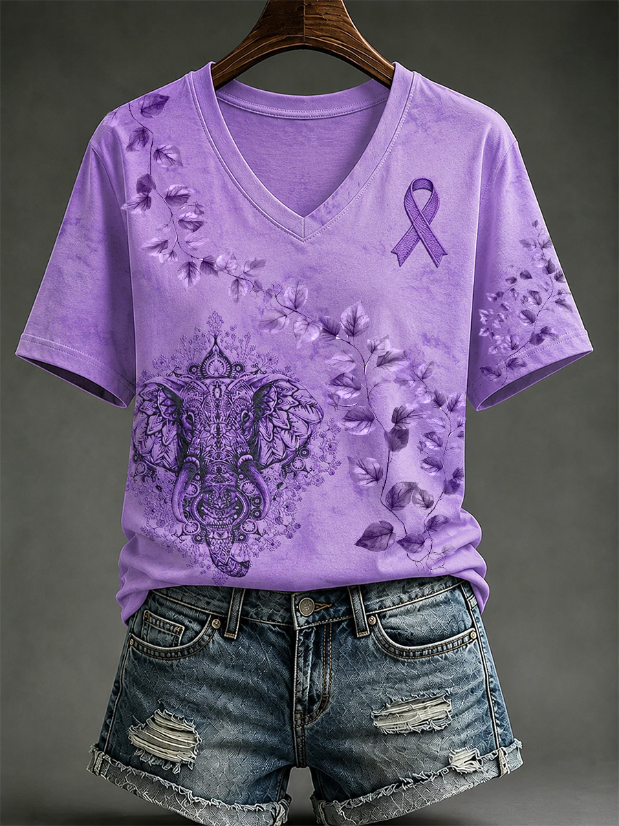 Camiseta de manga corta para mujer con enfermedad de Alzheimer