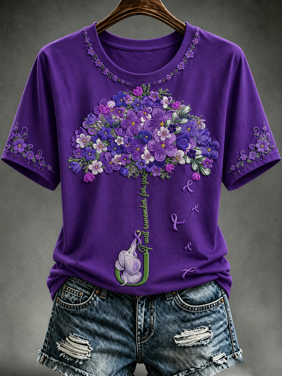 Camiseta de manga corta con estampado floral para mujer