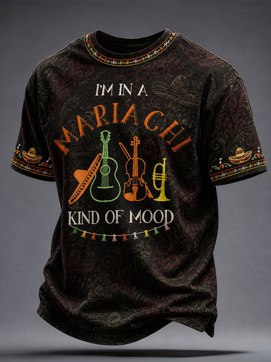 Camiseta impresa arte de México del amante de la música del mariachi de los hombres