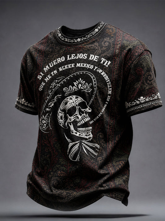 Camiseta estampada con diseño mexicano para amantes de la música mariachi masculina