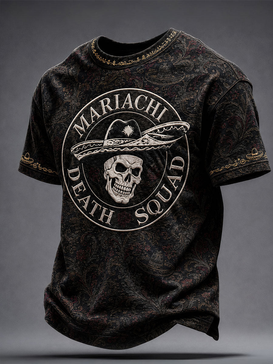 Camiseta estampada con diseño mexicano para amantes de la música mariachi masculina