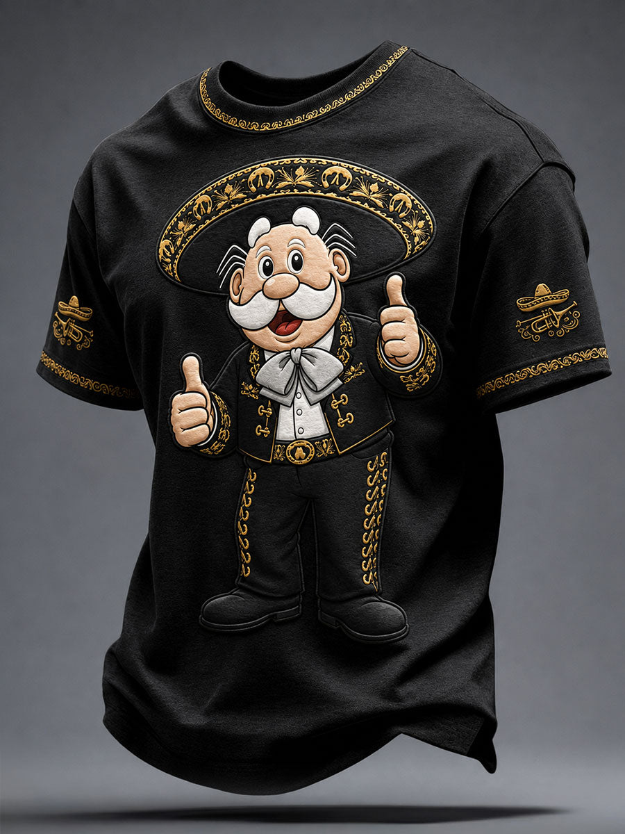 Camiseta estampada con diseño mexicano para amantes de la música mariachi masculina
