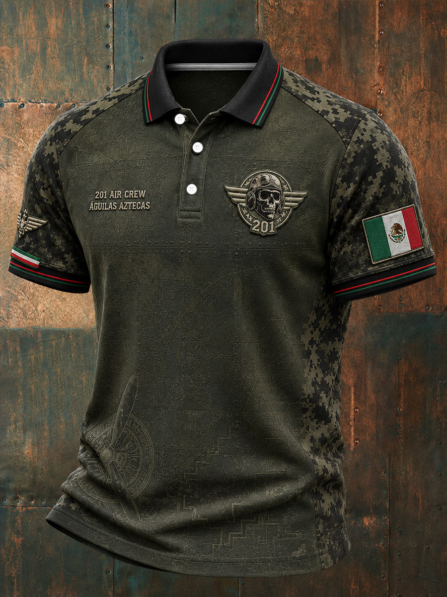 Camisetas casuales estampadas para hombres, México Veterano 201