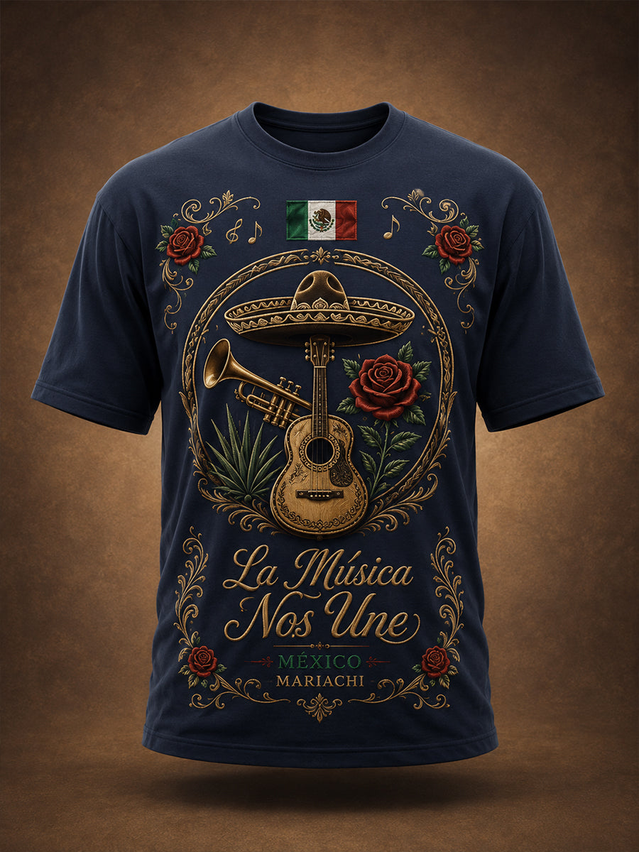 Hombres Mexican Independence Day Mariachi Spirit Element Art Print T-Shirt