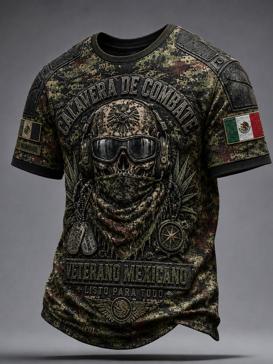 Camiseta estampada para hombres, selección de veteranos de México