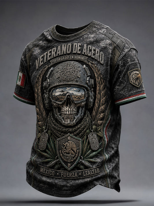 Camiseta estampada para hombres, selección de veteranos de México