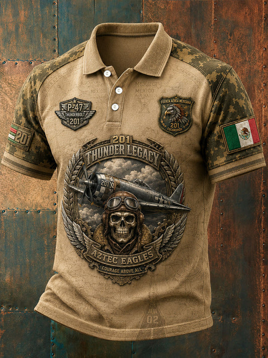 Camisetas casuales estampadas para hombres, México Veterano 201