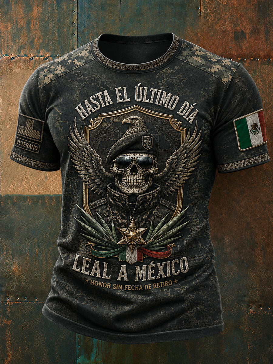 Camiseta estampada Orgullo de México para hombres veteranos