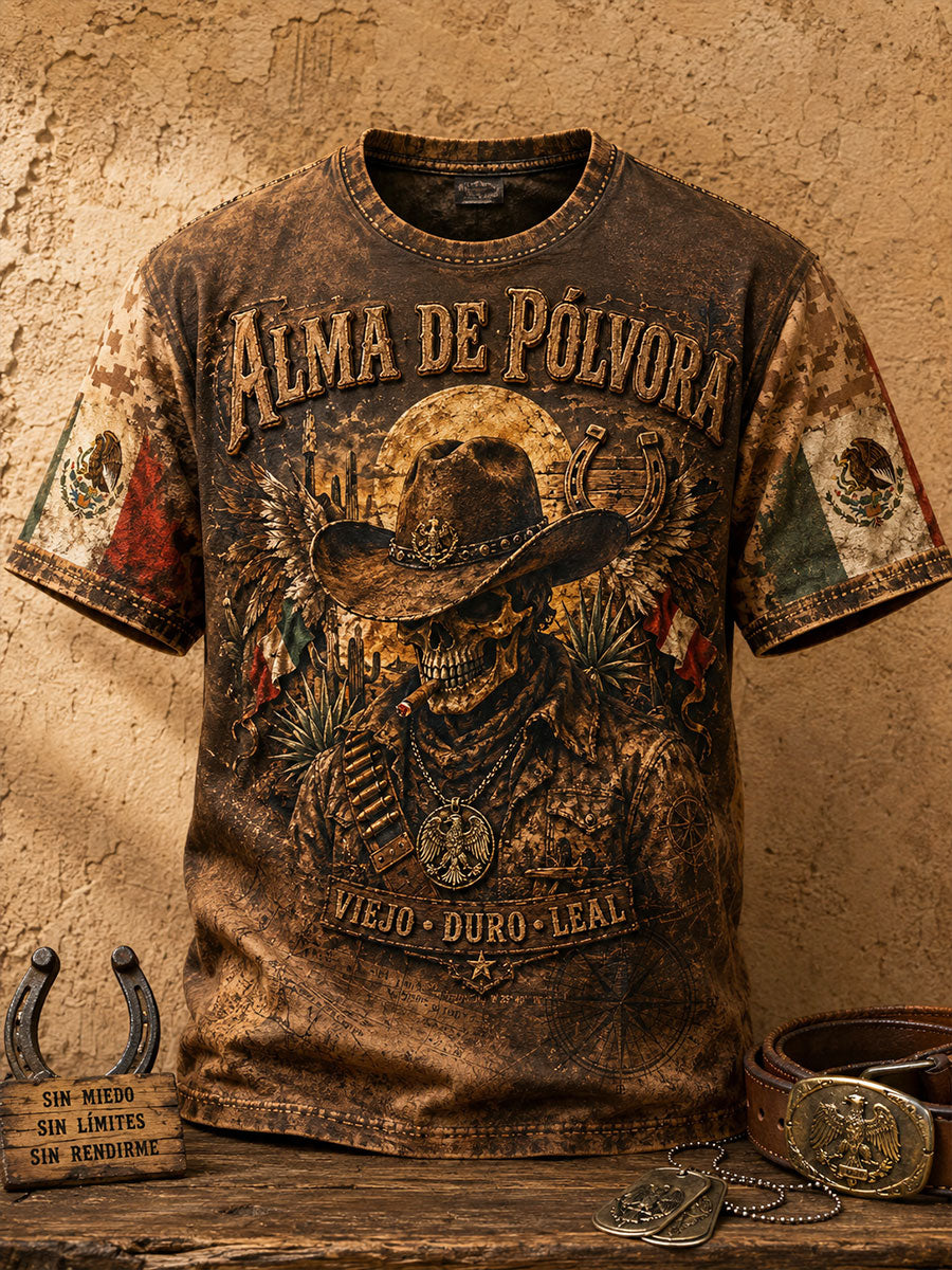 Camiseta estampada Orgullo de México para hombres veteranos
