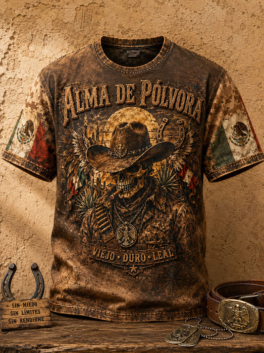Camiseta estampada Orgullo de México para hombres veteranos