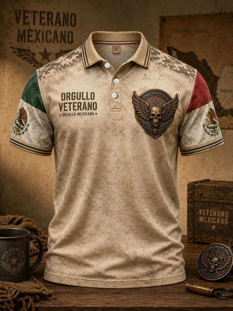 Camisetas casuales estampadas para hombres México Orgullo Veterano