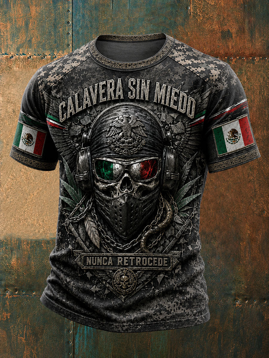 Camiseta estampada Orgullo de México para hombres veteranos