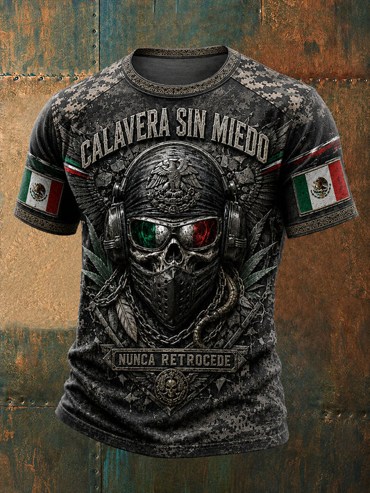 Camiseta estampada Orgullo de México para hombres veteranos