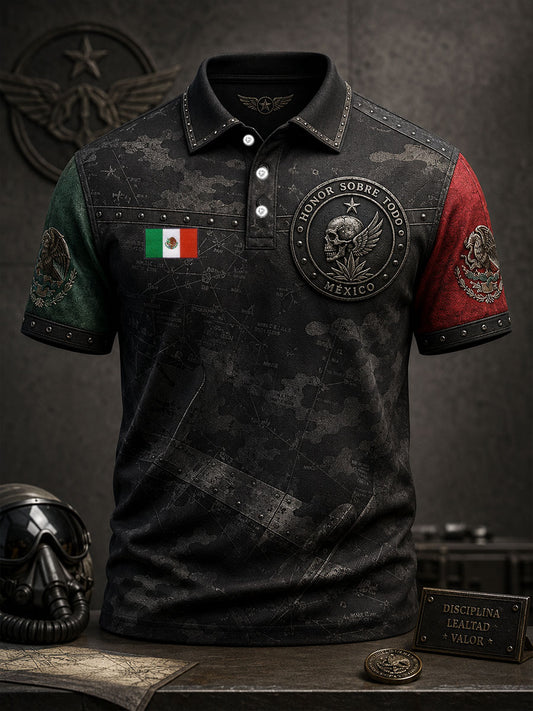 Men's Mexico Orgullo Veteran Printed Casual Tops