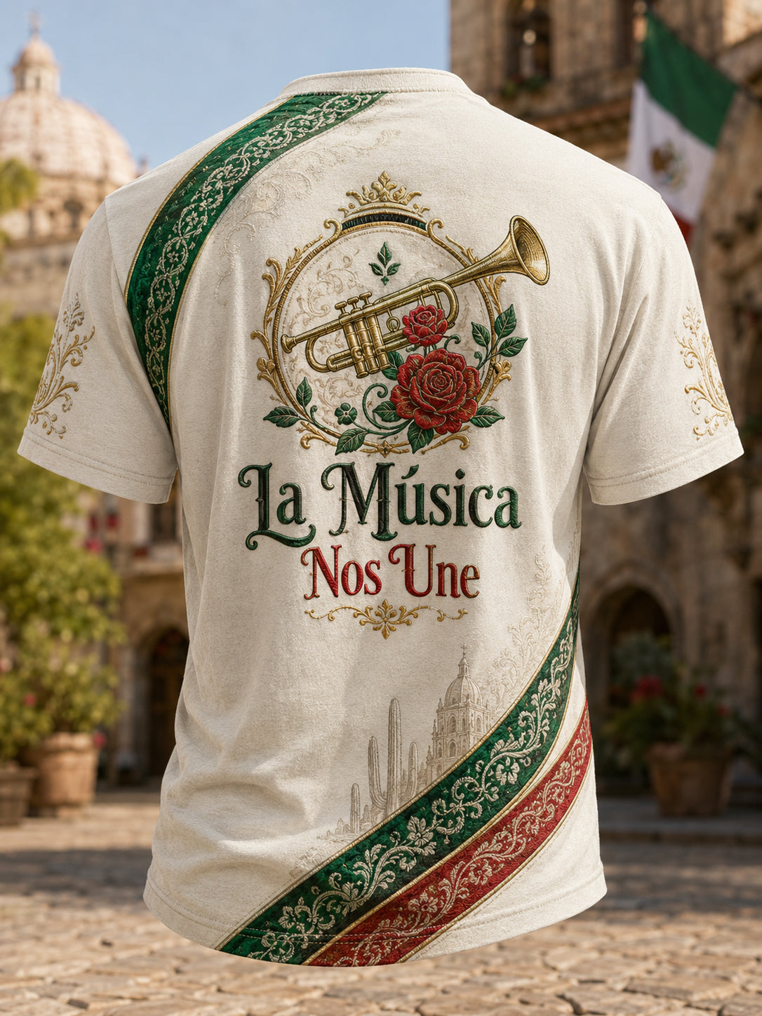 Camiseta estampada con arte del espíritu mariachi para el Día de la Independencia de México