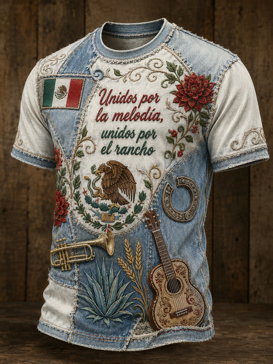 Camiseta con estampado gráfico conmemorativo del Día de la Independencia de México para hombre