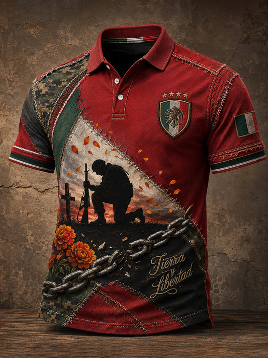 Polo mexicano de la impresión gráfica del monumento conmemorativo del veterano de los hombres