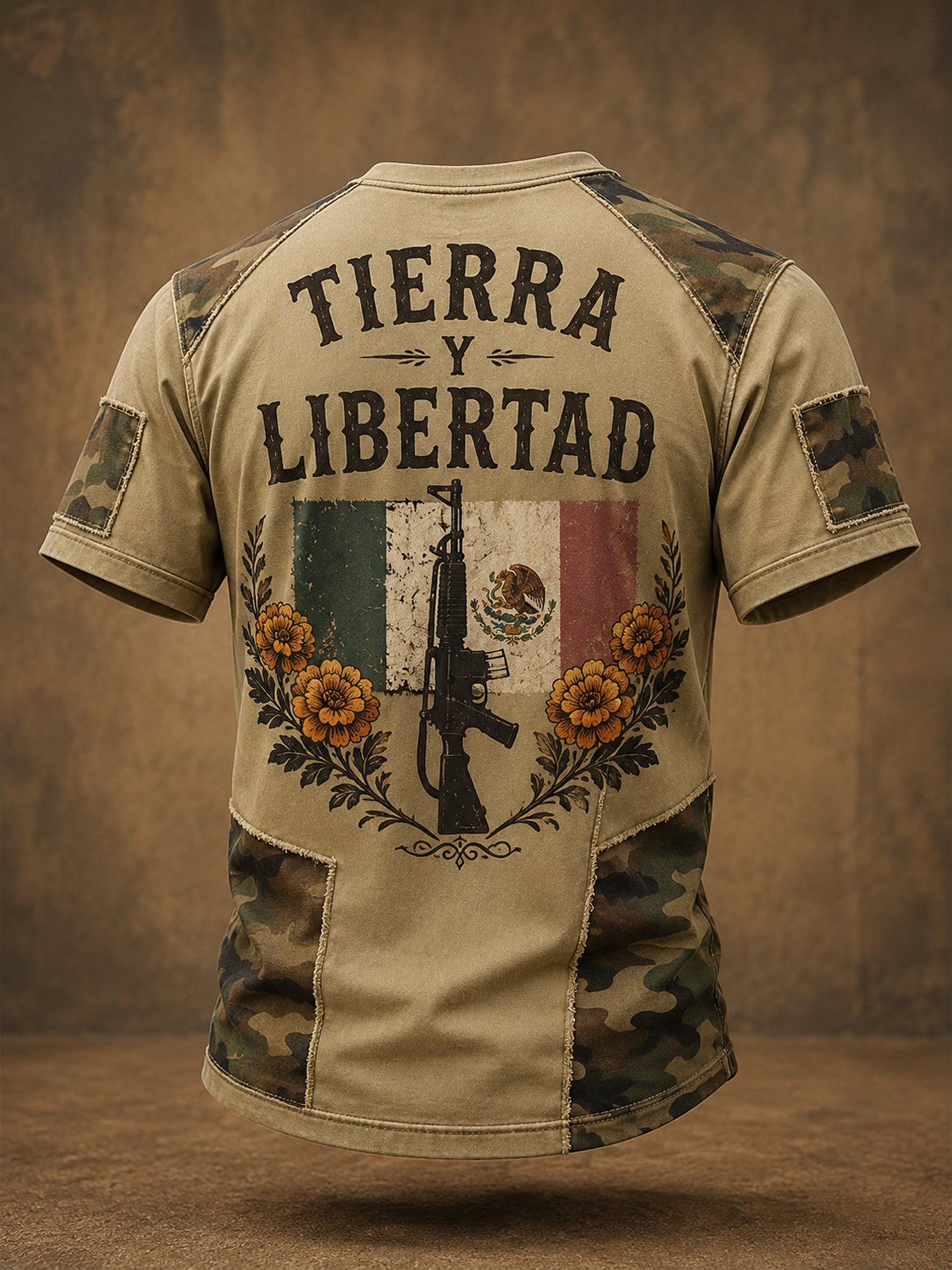 Camiseta estampada para hombre con diseño conmemorativo de un veterano mexicano