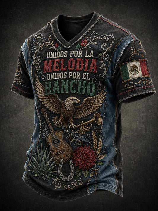 Camiseta masculina con estampado gráfico conmemorativo del Día de la Independencia de México