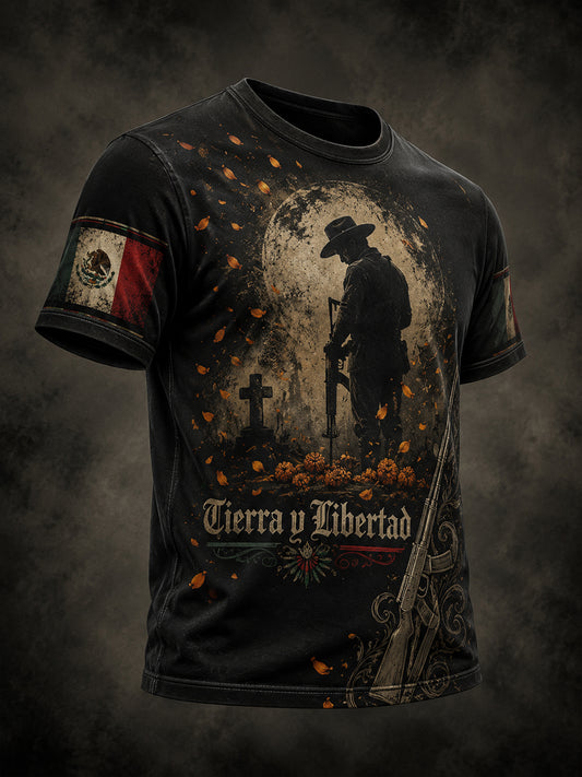 Camiseta estampada para hombre con diseño conmemorativo de un veterano mexicano