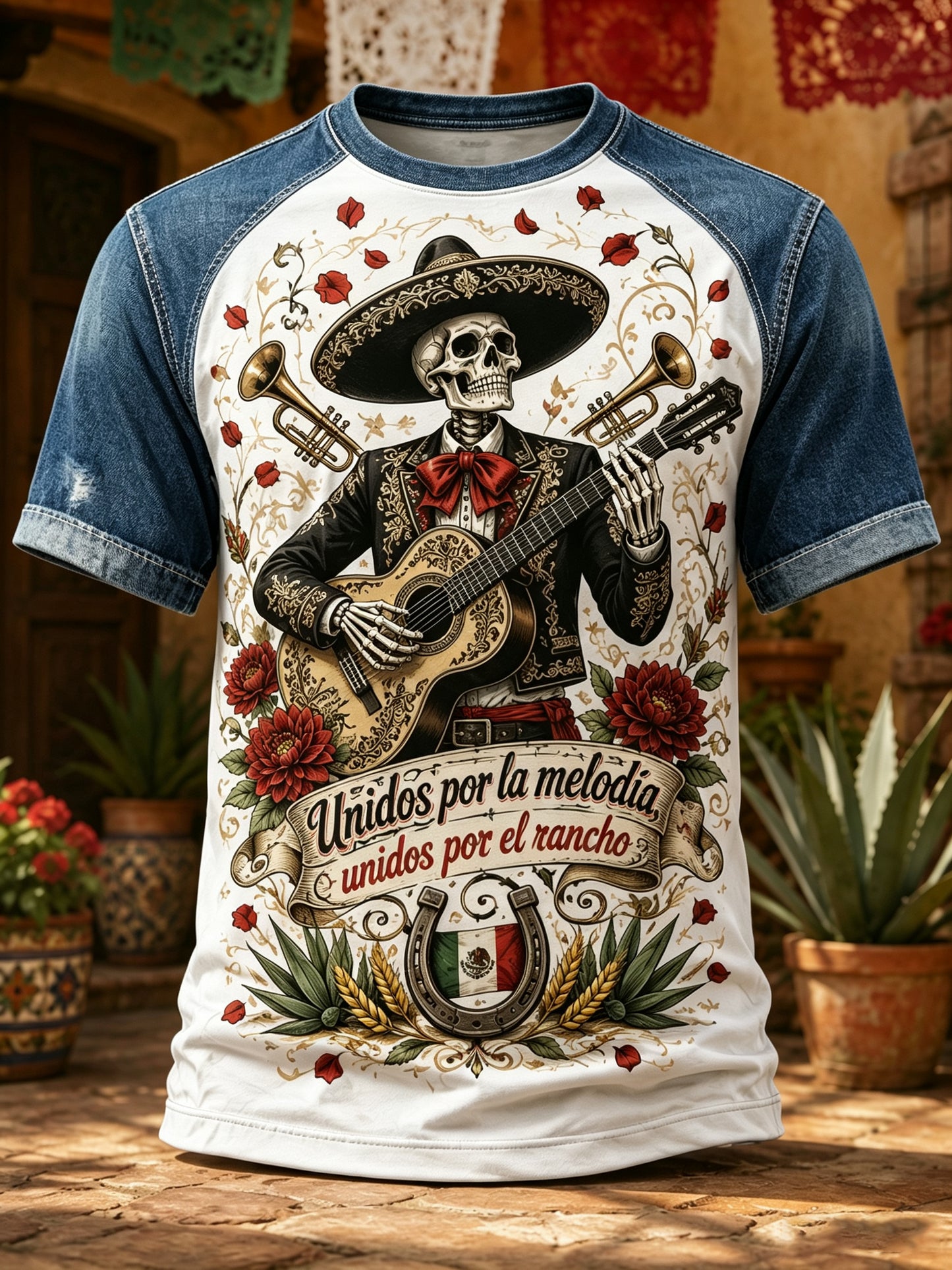 Camiseta masculina con estampado gráfico conmemorativo del Día de la Independencia de México