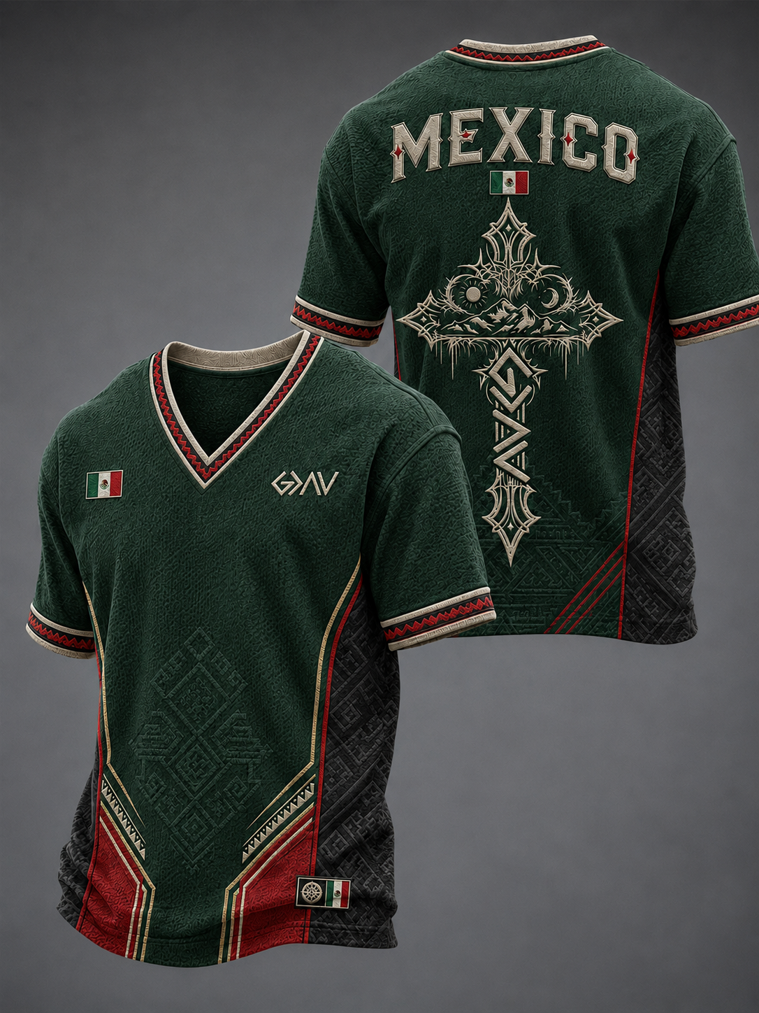 Camiseta con cuello en v Faith In Mexico para hombre