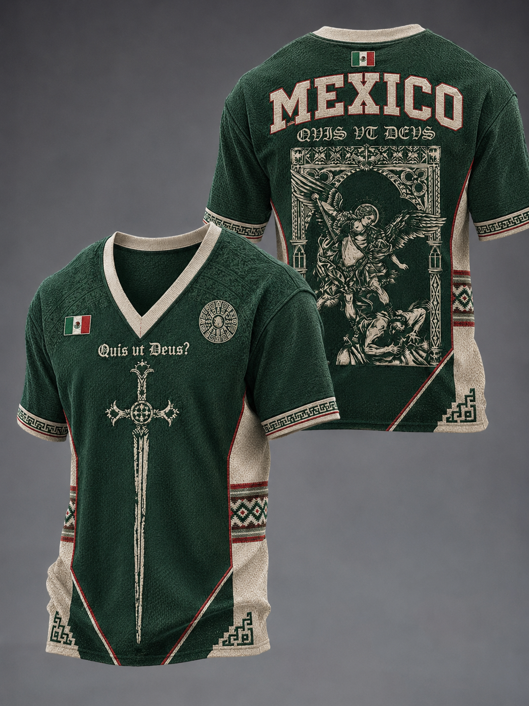 Camiseta con cuello en v Faith In Mexico para hombre