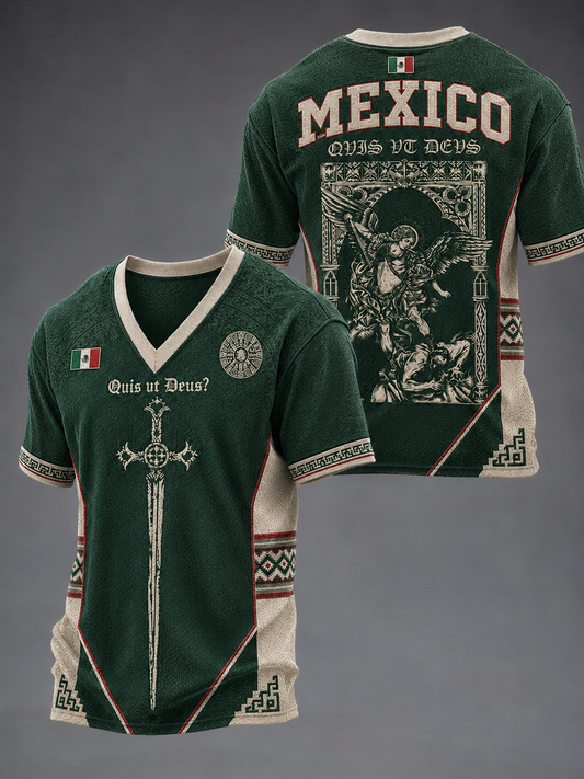 Camiseta con cuello en v Faith In Mexico para hombre