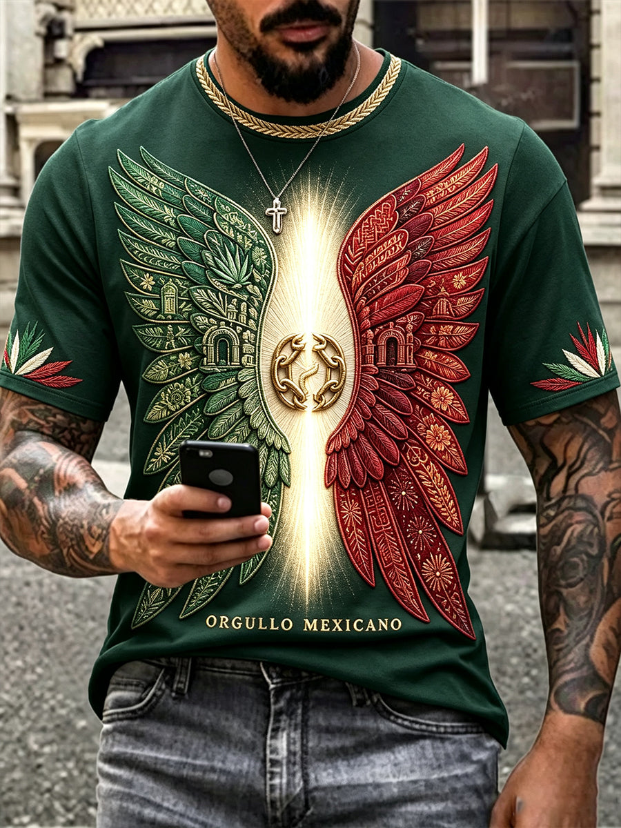 Camiseta estampada con diseño del Día de la Independencia de México para hombre