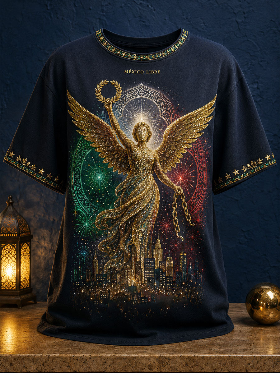 Camiseta impresa arte unisex del día de la independencia de México