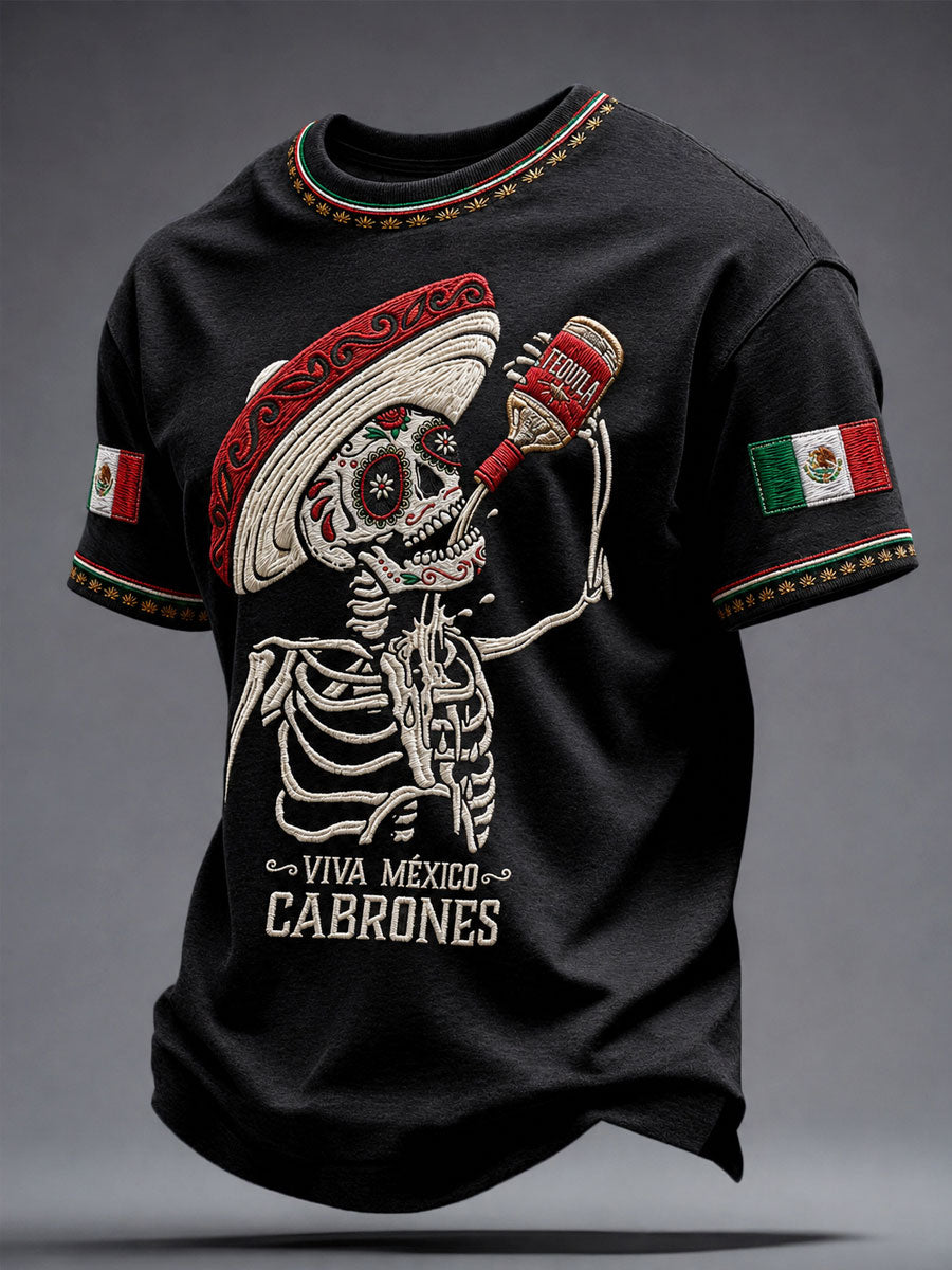 Camiseta estampada con diseño del Día de la Independencia de México para hombre