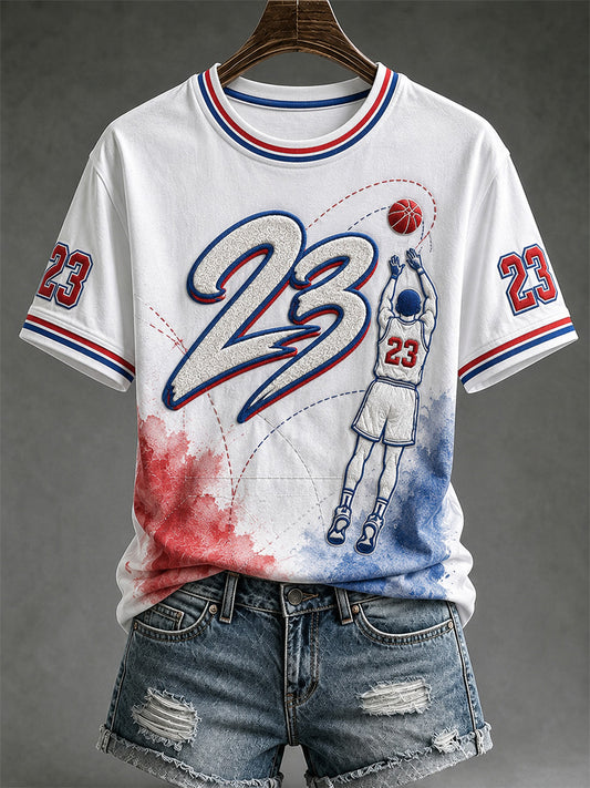 Regalo de las mujeres para los fans del baloncesto camiseta ocasional de la impresión No.23