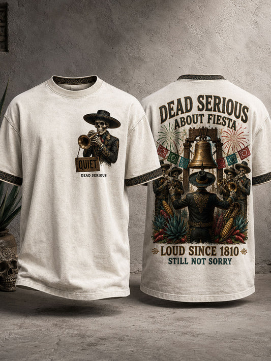 Camiseta estampada con diseño del Día de la Independencia de México para hombre