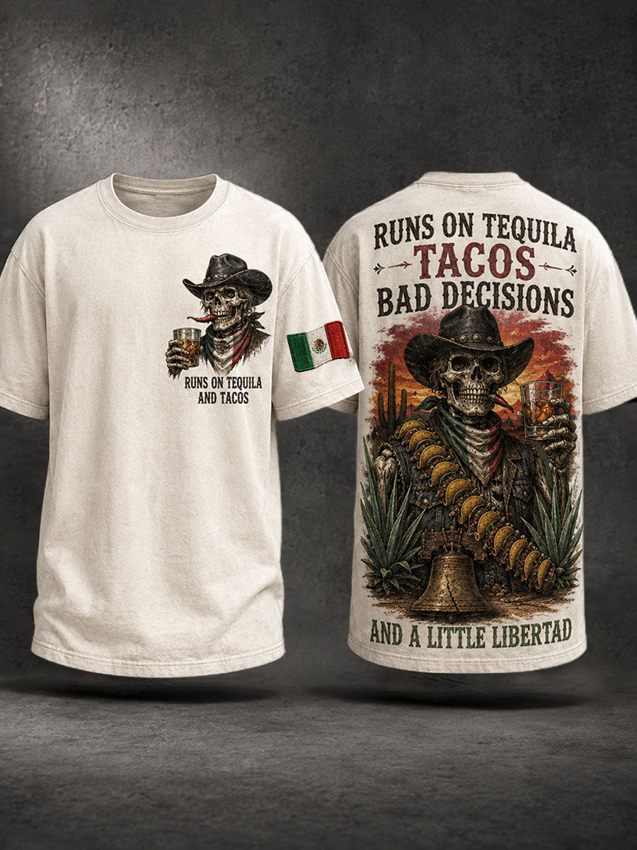 Camiseta estampada con diseño del Día de la Independencia de México para hombre