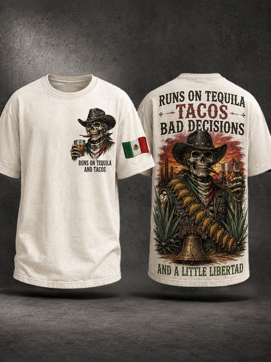 Camiseta estampada con diseño del Día de la Independencia de México para hombre