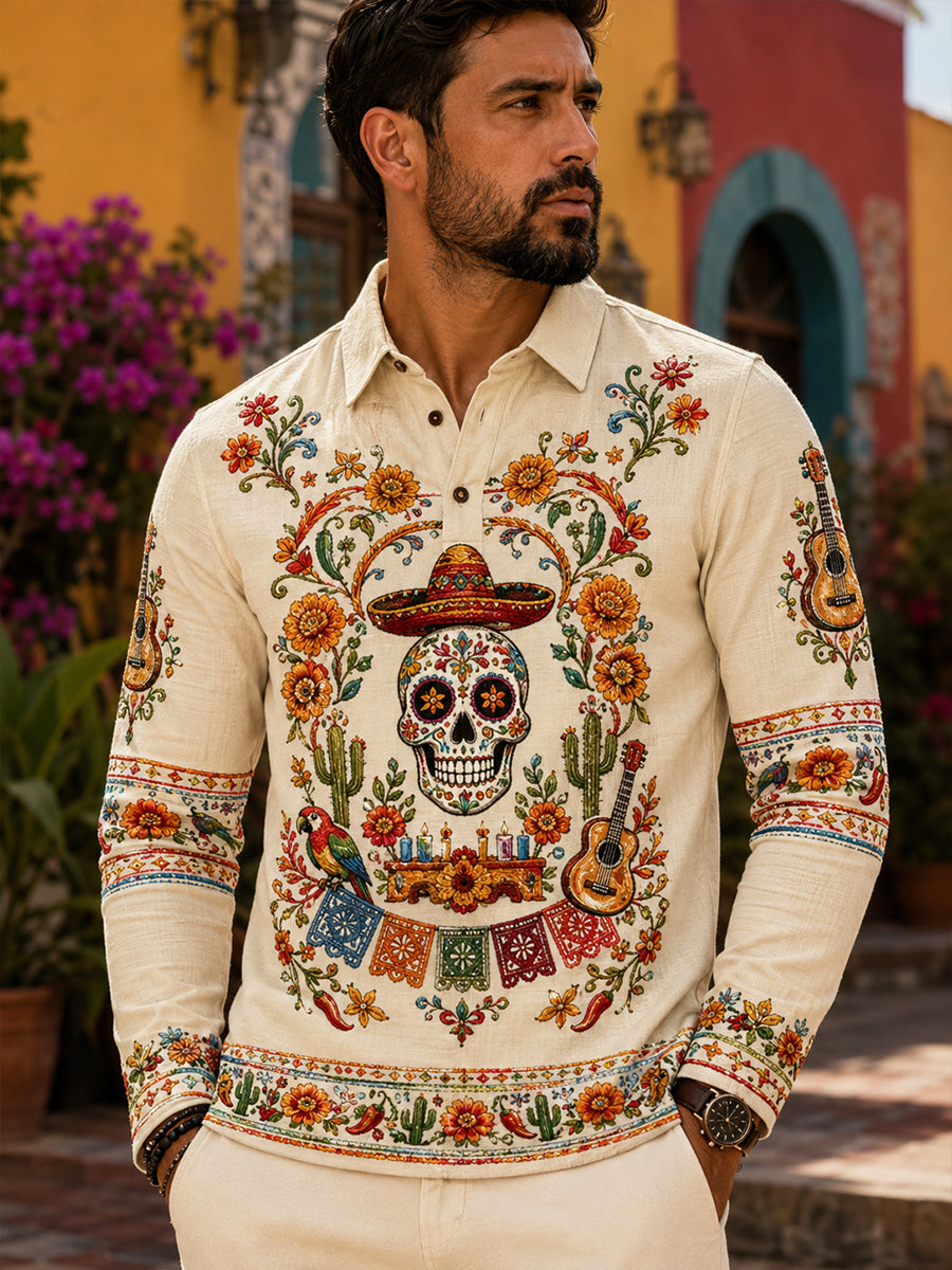 Camisa manga larga día de los muertos de México