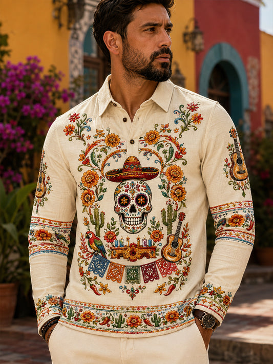 Camisa manga larga día de los muertos de México